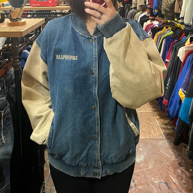 [HI] 빈티지 데님 바시티 자켓