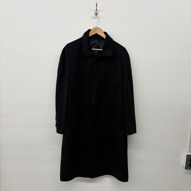 빈티지 캐시미어 100% 블랙 롱 코트 남/M