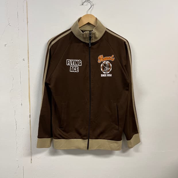 M) 피너츠 브라운 프린팅 트랙탑 져지 O252