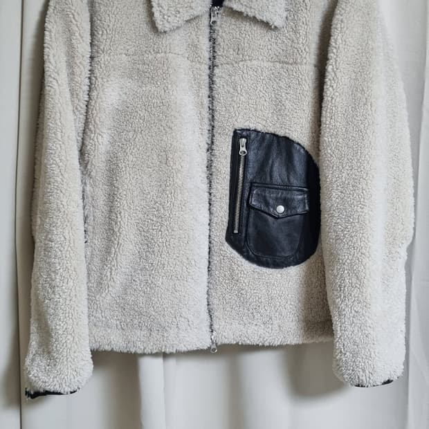 [M]토니웩 레더 플리스 자켓