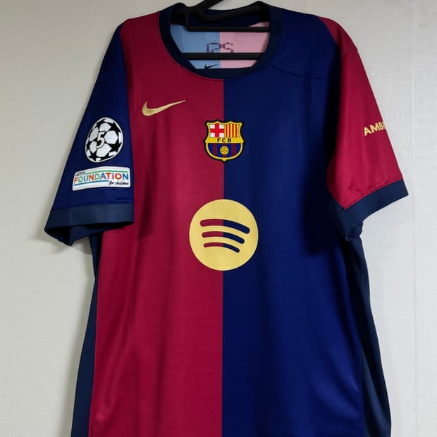 24-25 바르셀로나 홈 하피냐 챔스 정품 유니폼 L