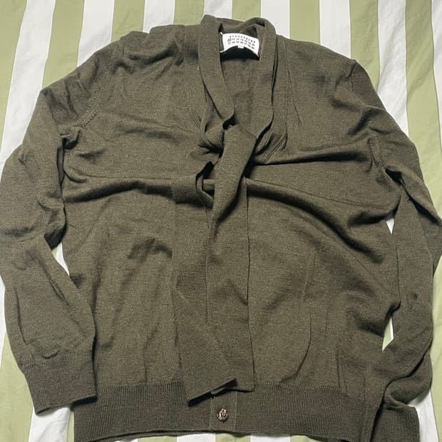 메종 마르지엘라 숄카라 머플러 가디건