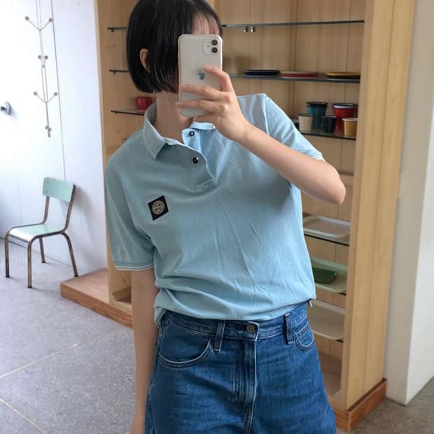 스톤아일랜드 1/2 카라 티셔츠 (Man S)