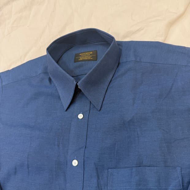 블루 옥스포드 버튼다운 셔츠