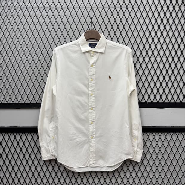 폴로 랄프로렌 솔리드 긴팔 셔츠 멀티포니 포인트 화이트