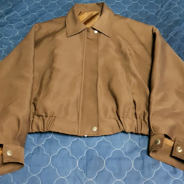 (보세) 크롭 봄버자켓 다크브라운 (F)