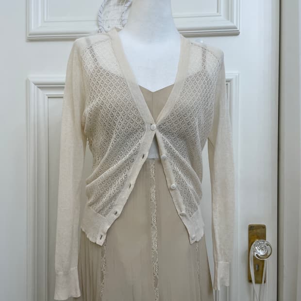 ivory beige crochet summer cardigan