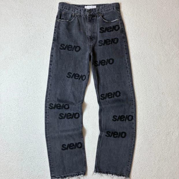 에스이오 seo 로고 엠브로이더리 데님 팬츠 PN6791