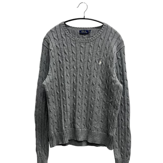 폴로 랄프로렌 케이블 꽈배기 니트 그레이