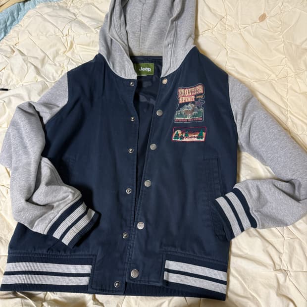 Jeep 네이비 배색 후드 야구 점퍼 M 5만