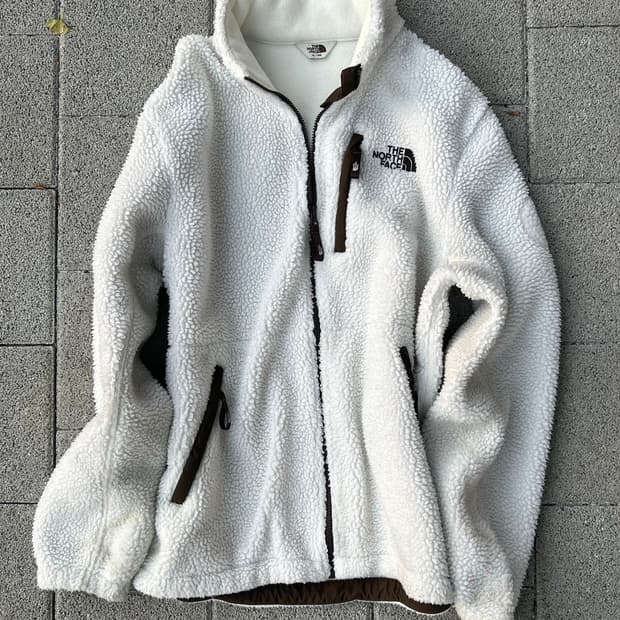 *rare* VTG 노스페이스 양털 브라운 로고 후리스