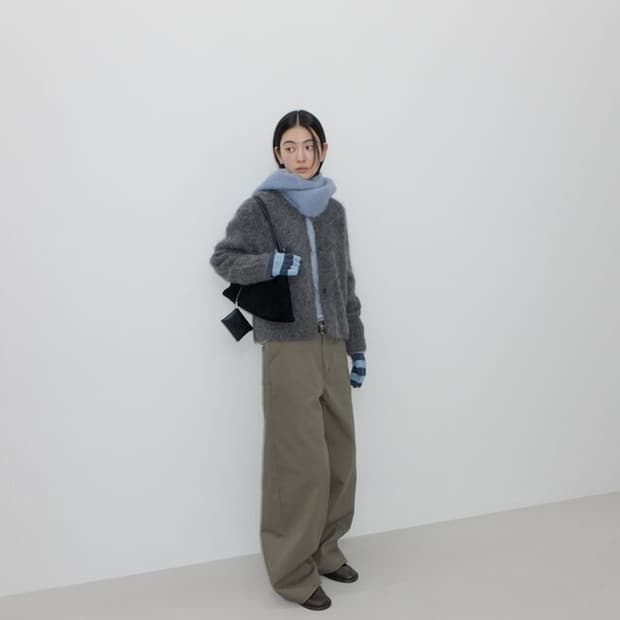 GBH 25FW SURI ALPACA CARDIGAN CHARCOAL