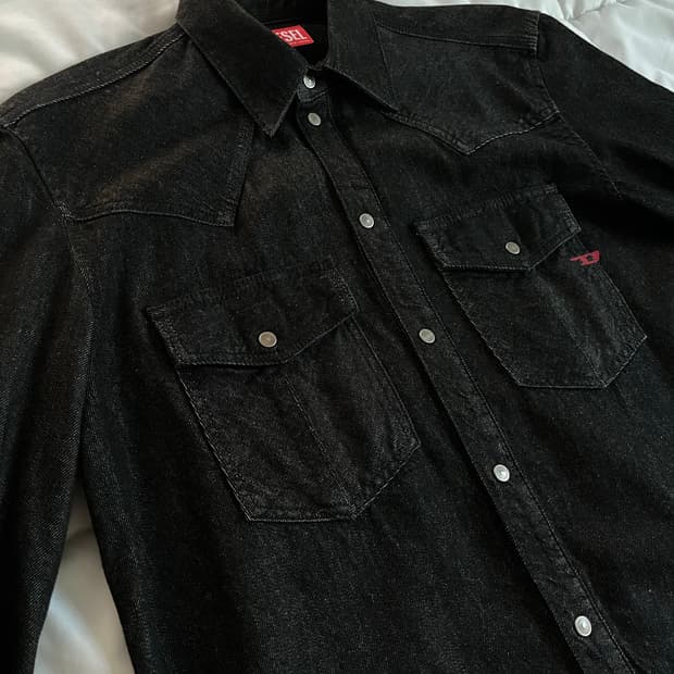 디젤 D 오션 웨스턴 셔츠 - 블랙:다크 그레이 M