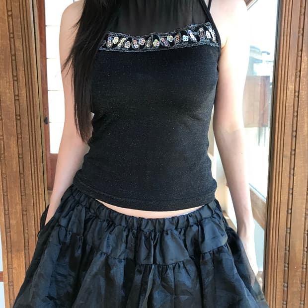 vintage pearl spangle sleeveless