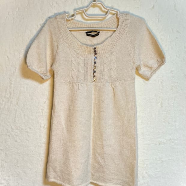 빈티지 모리걸 반팔 니트 원피스