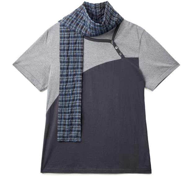 해칭룸 Scarf Tee Blue Charcoal