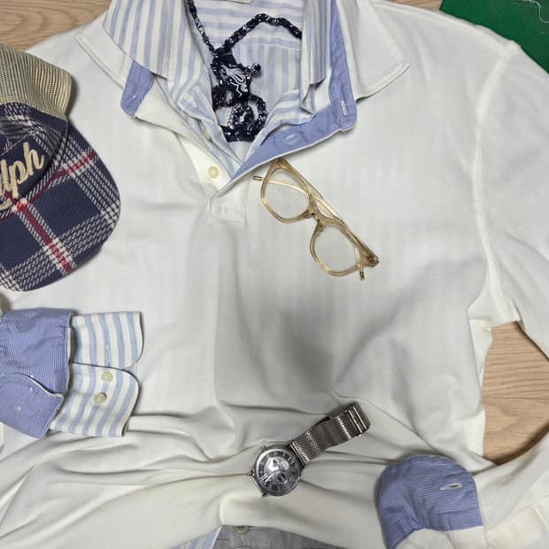 (새상품)BROOKS BROTHERS 긴팔 카라티 티셔츠 슬리브