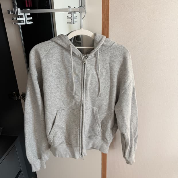 스파오 투웨이 후드집업 그레이 m