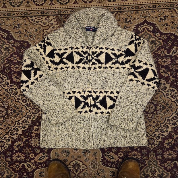 00s 폴로 스포츠 울 코위찬 자켓