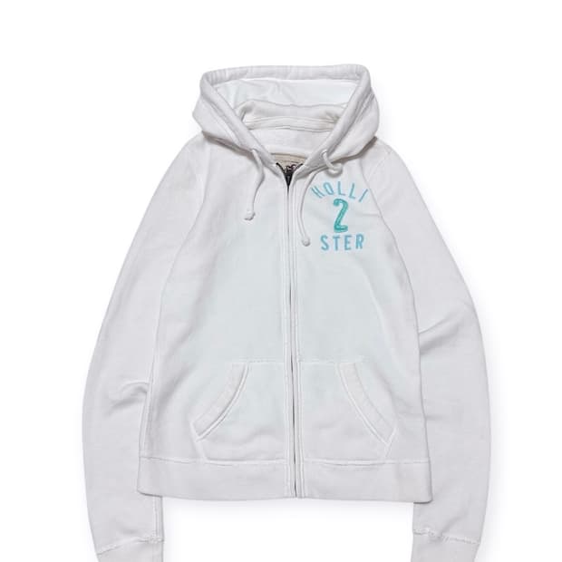 홀리스터 y2k 흰색 후드집업