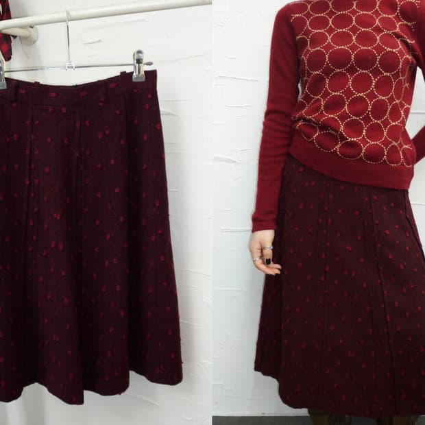 deep red dot skirt