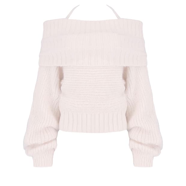 클리시어 Palette off-shoulder ribbon knit
