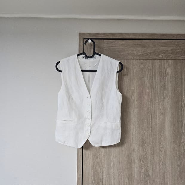ZARA 화이트 린넨 베스트