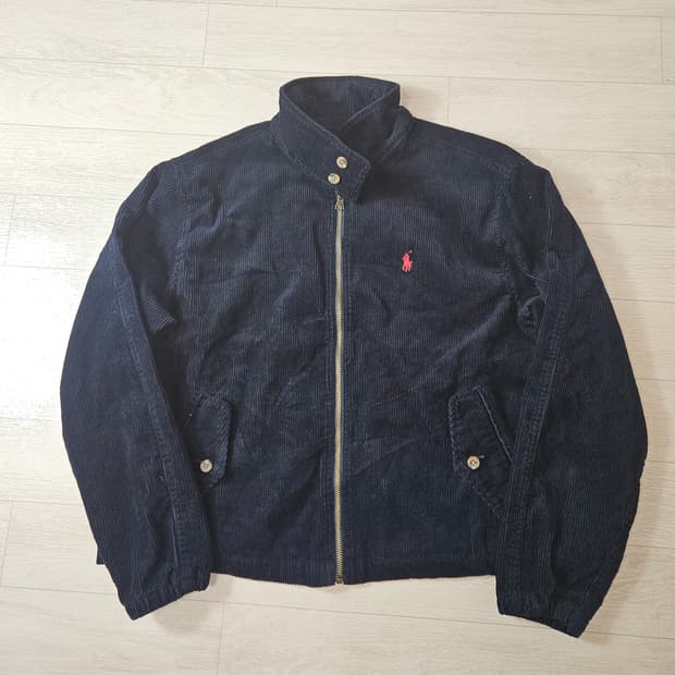 폴로 랄프로렌 신형라벨 코듀로이 바라쿠다 블루종 자켓 네이비 M