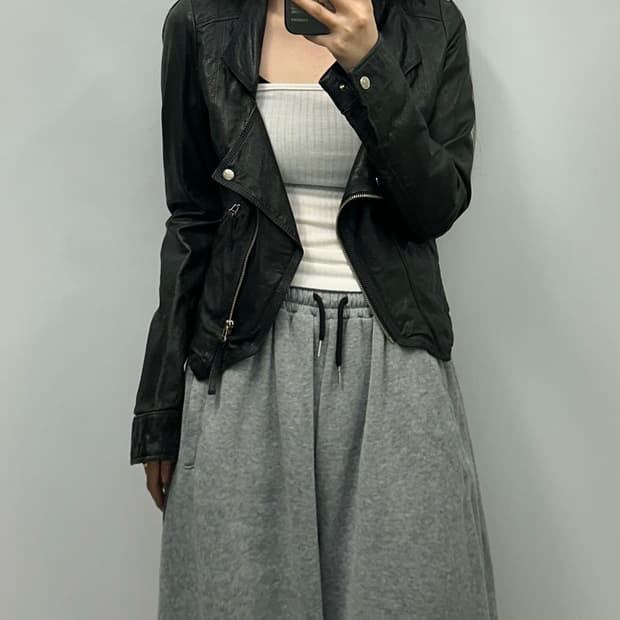 에고이스트 블랙 양가죽 레더 자켓