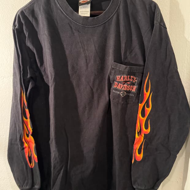 90년대 할리데이비슨 불꽃 롱슬리브