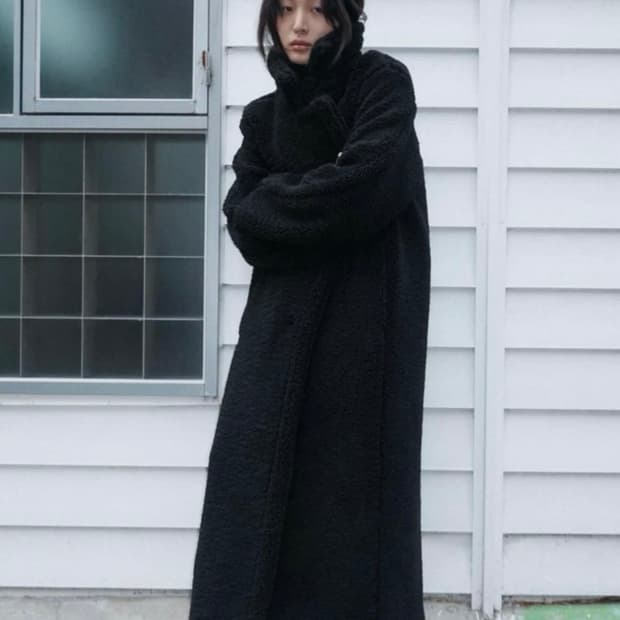 자라 시어링 롱코트