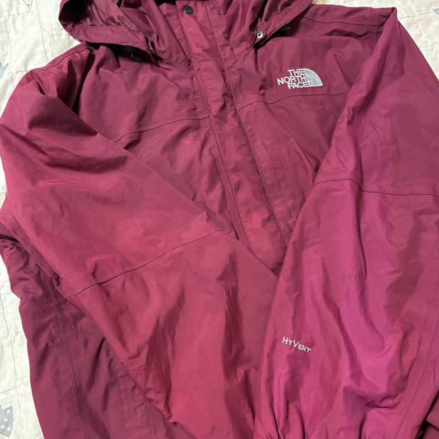 노스페이스 빈티지 버건디 바람막이