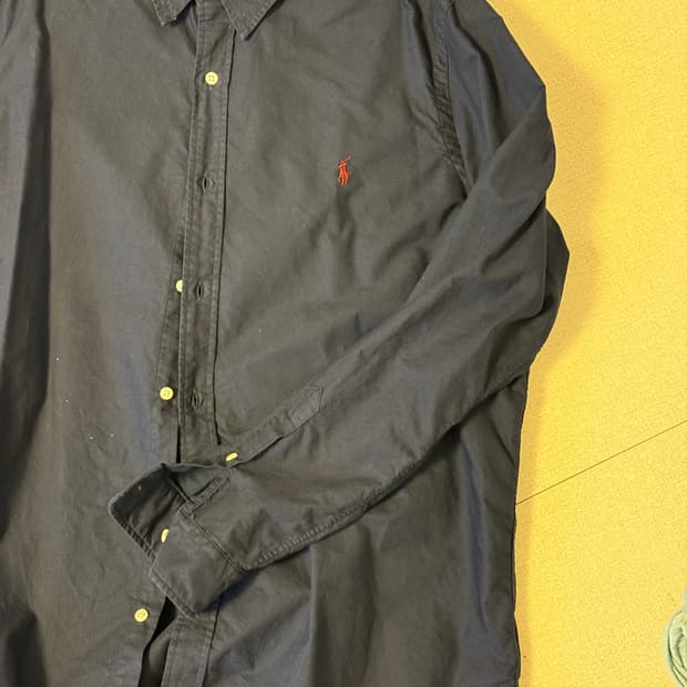 폴로 옥스포드 클래식핏 가먼트다이셔츠 네이비/레드포니