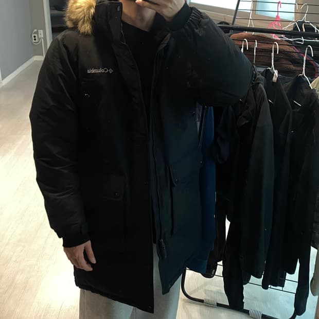 컬럼비아 옴니히트 다운 롱 패딩 블랙 100 L