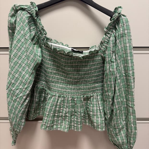 RIXO 스퀘어넥 오프숄더탑 xs