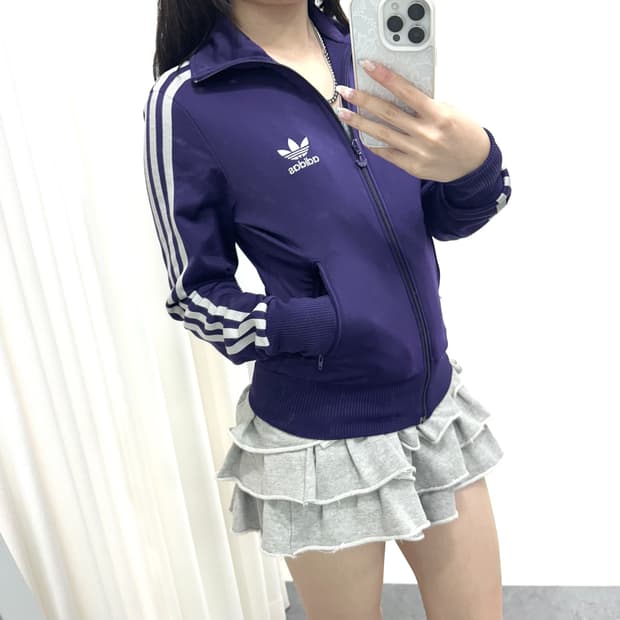 (62) 아디다스 파이어버드 백로고 퍼플져지 85