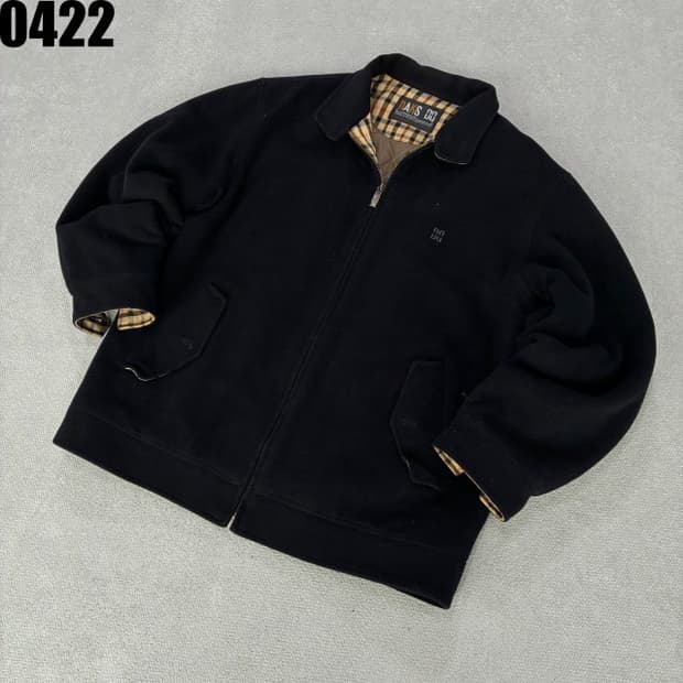 닥스 블랙 체크 안감 집업 자켓 100-105