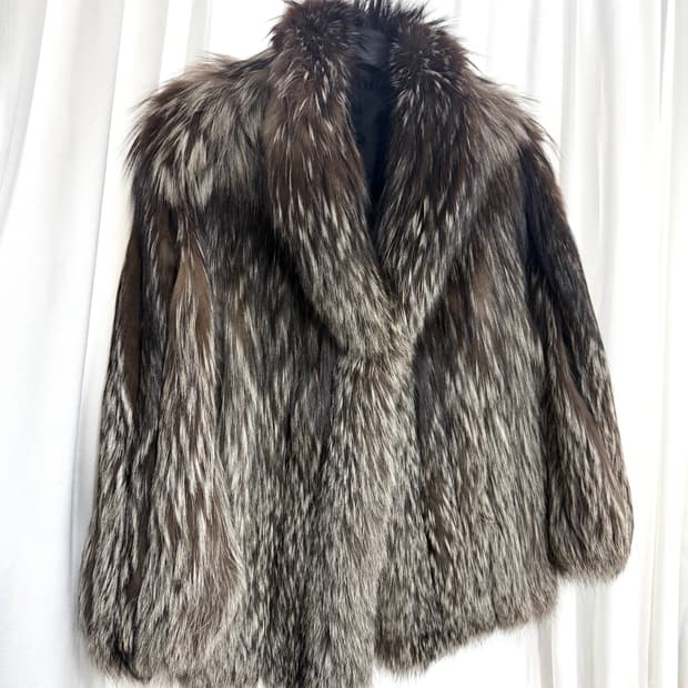 리얼 실버폭스 퍼 자켓