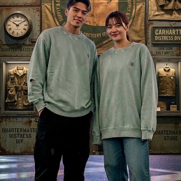 100/77.칼하트 펀칭 맨투맨(공용)