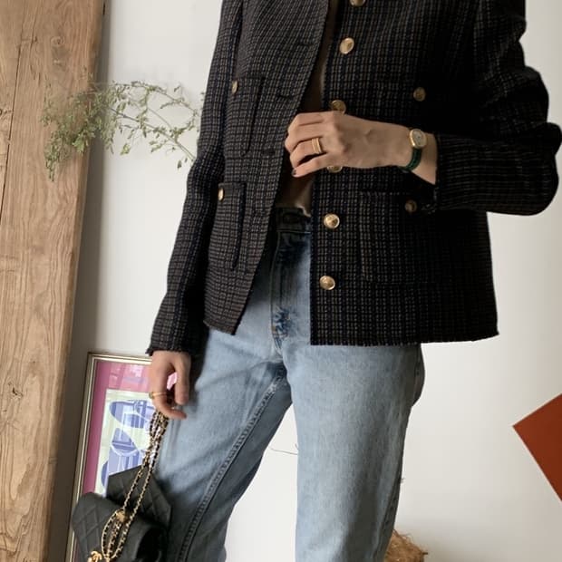 쎄모먼 매지컬 트위드 자켓 