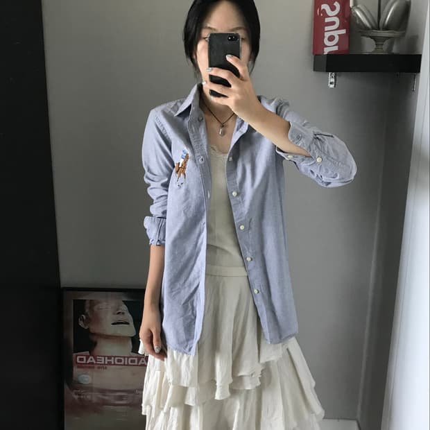폴로 랄프로렌 빅포니로고 스카이블루 셔츠