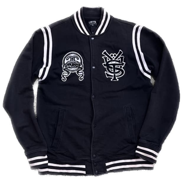 STUSSY 90’s 스투시 블랙 바시티 자켓