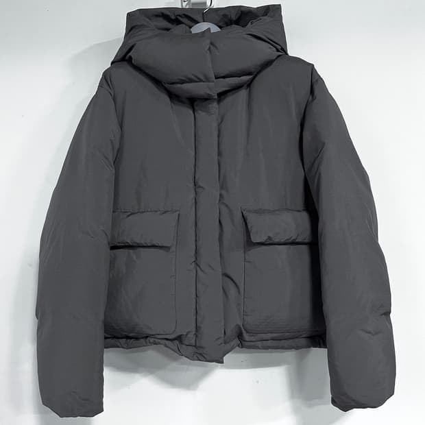 비이커 후드 다운 패딩 점퍼