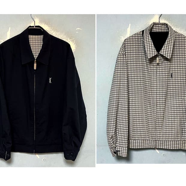 입생로랑 남자 양면 블루종자켓 바람막이점퍼 춘추 캐주얼 L 100