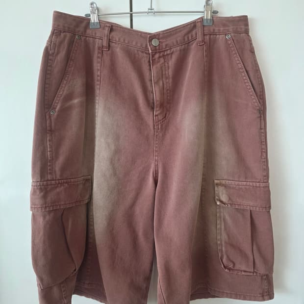 케이지엠 다잉데님 버뮤다 팬츠 핑크