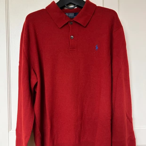 폴로 랄프로렌 남성 램스울 카라 긴팔 (레드, 네이비)
