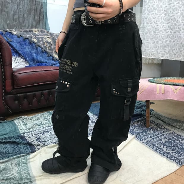 DOHC 빈티지 프린팅 카고팬츠 