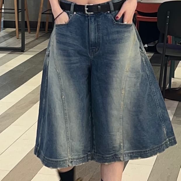 트리밍버드 버뮤다 데님 반바지 팬츠 