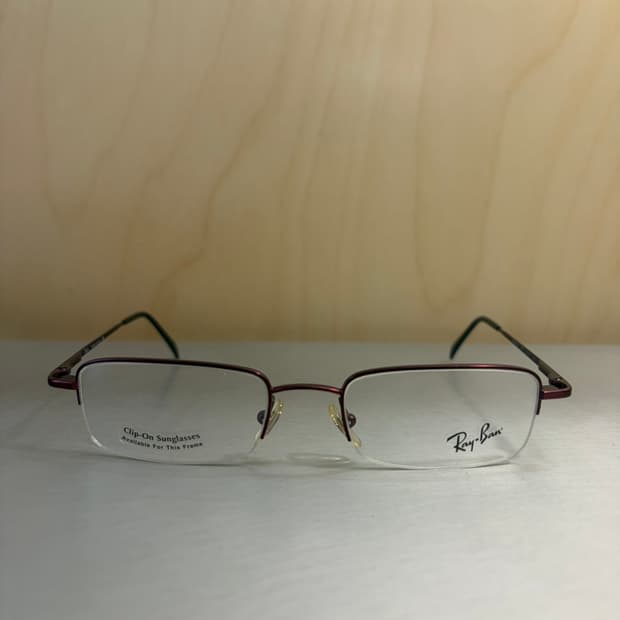 레이벤 RB 6036-V 2517 버건디 하프림 반무테 안경