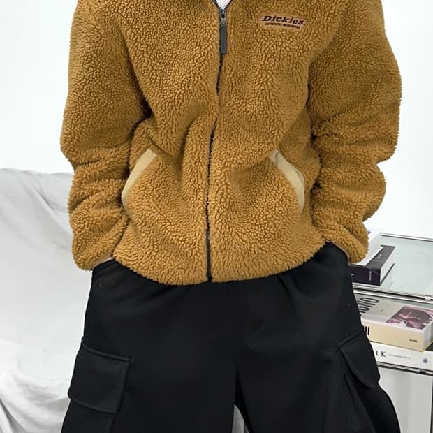 디키즈 브라운 뽀글이 플리스 자켓 XL